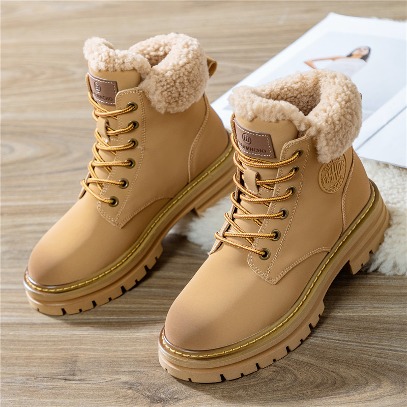 Real Hair Martin Boots Fur One Snow Boots Women 2023 Winter New Big Yellow Boots Women's Shoes A Hair