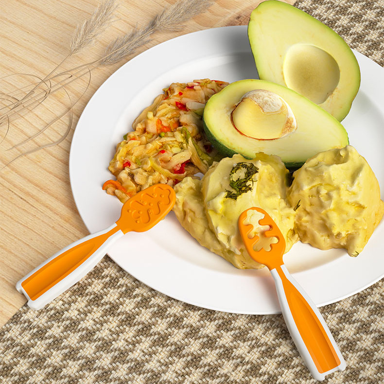 Baby food spoons, a dual-purpose set of baby fruit puree and rice paste spoons details Picture