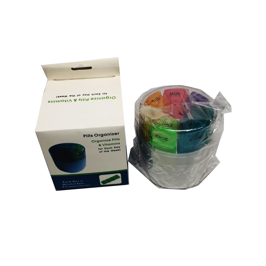 Multi-Cell Oval Pill Box Round Transparent Cover 28-Cell Pill Box Drawer Type Drug Distribution Box Rs-600418 Specification drawing