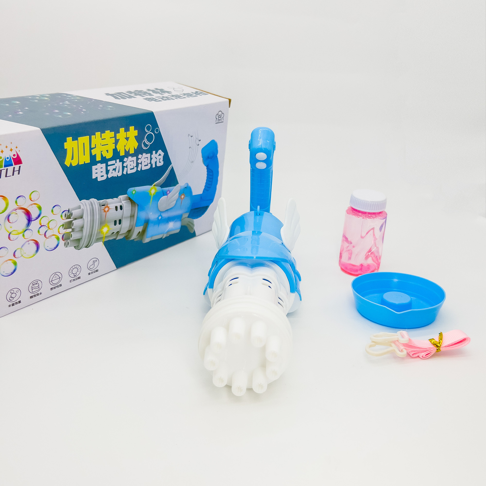 Bubble toys, Gatling bubble guns, children's bubble machines, multi-hole bubble blowing, children's toys, wholesale supply from street stalls Application Scenario