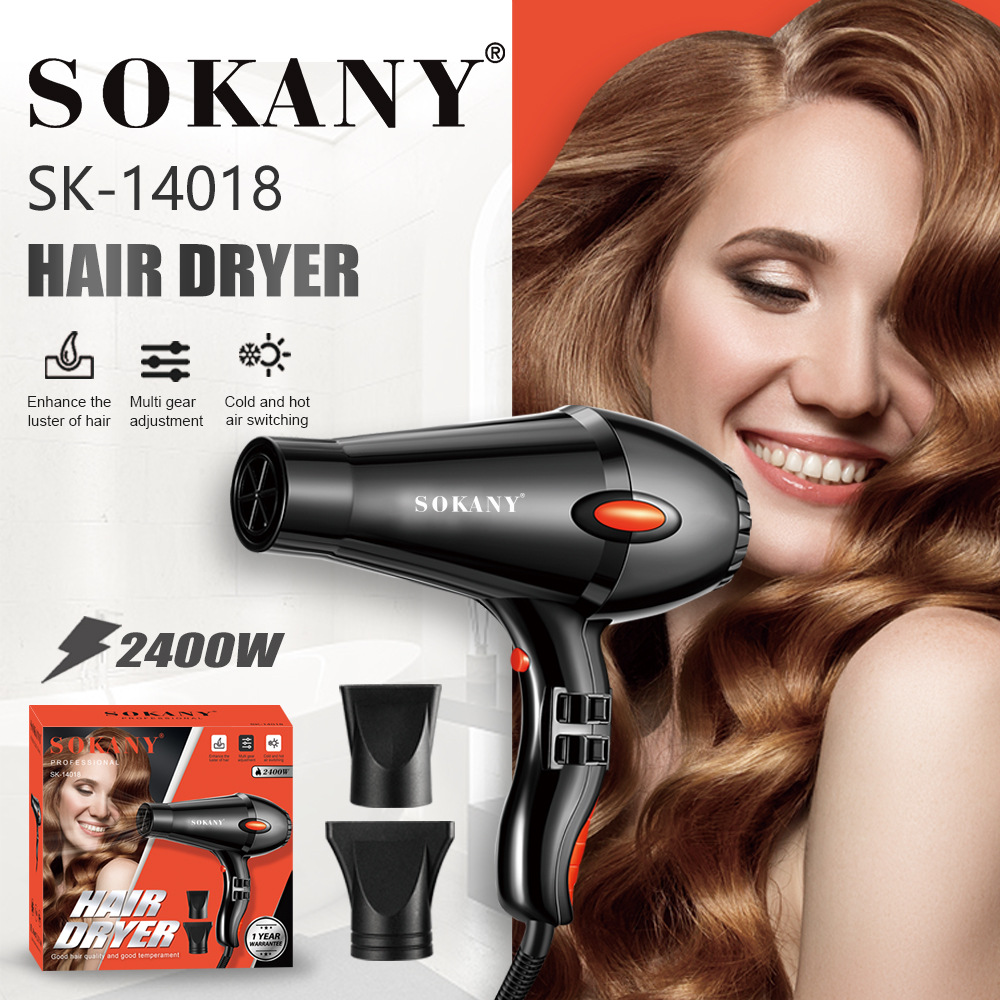 Export SOKANY14018 household 2400W power 2-speed adjustable HAIR DRYER