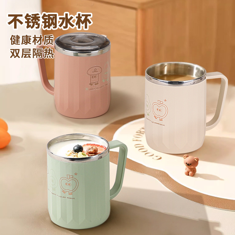 厂家批发单柄带盖不锈钢口杯MF21-2459口杯喝水杯批发