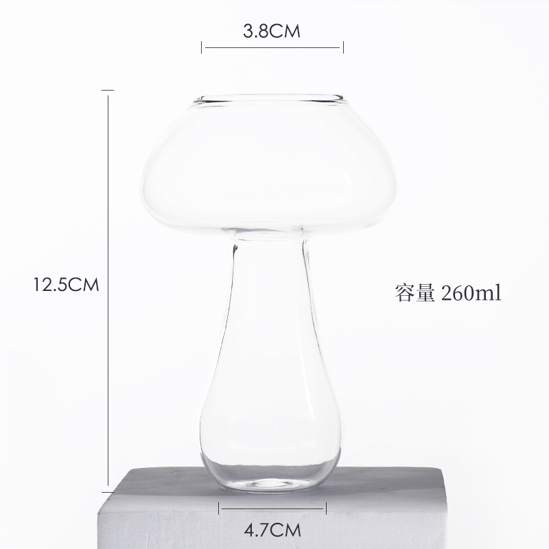 酒吧透明玻璃鸡尾酒杯子 创意蘑菇杯 香槟杯玻璃红酒杯个性玻璃杯详情图5