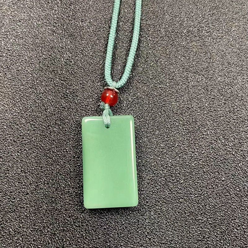 A fresh and clean white jade pendant with a peace pendant, a live-streaming ranking gift style necklace, and a street stall sales accessory pic 11