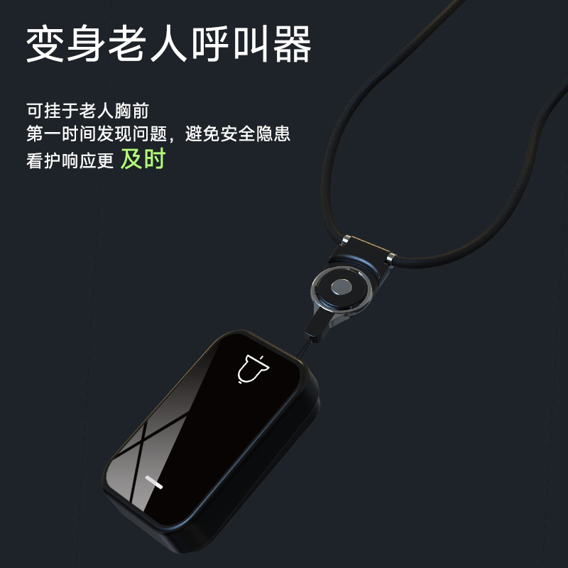 20379 新款黑色镜面电池无线门铃家用数码遥控音乐门铃远距离老人呼叫器详情图4
