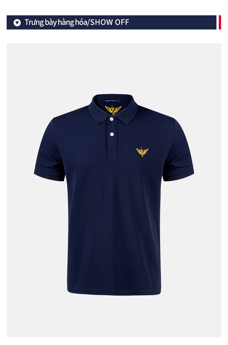 WilliamPOLO抗菌高级感短袖Polo衫刺绣logo简约商务翻领t恤短袖男详情3