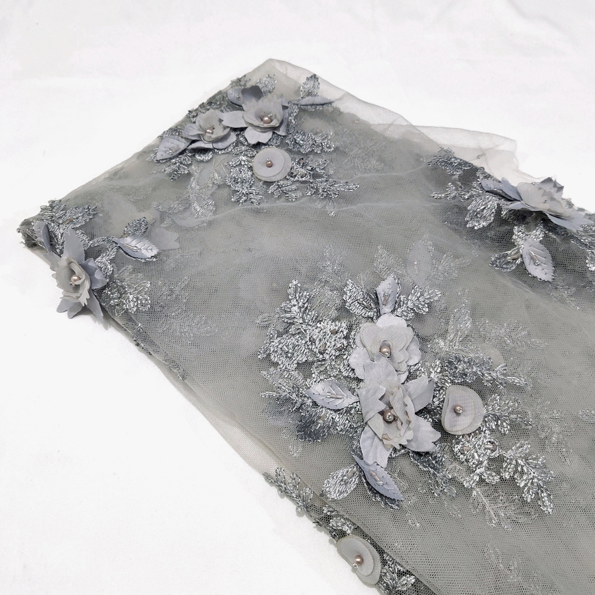 手工缝珠立体刺绣DIY现货童装晚礼服花边装饰辅料钉珠蕾丝贴花详情图4