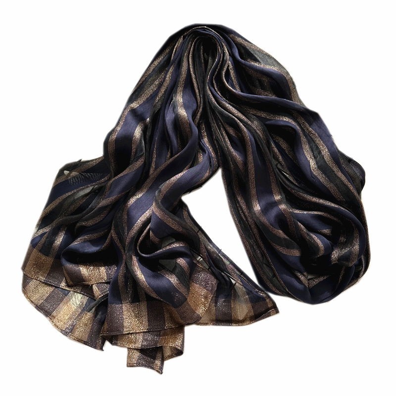 Spring/Summer Thin Silk Scarf Senior Sense Women's Scarf Vertical Elegant Shawl Muslim Scarf Gift Box Item Picture