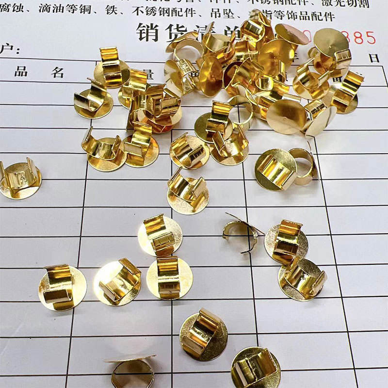 Wholesale of diy accessory materials such as iron electroplated KC gold pearl base support rope buckle bracelets and necklaces Item Picture