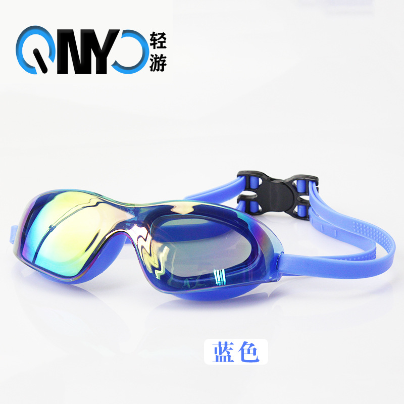 Adult Large Frame Conjoined Goggles High Definition Anti-Fog Electroplating Silicone Goggles Amazon Cross-Border Fashion Goggles Manufacturers Item Picture