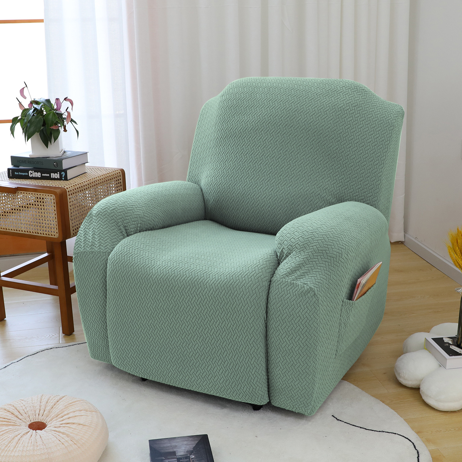 Cross Border T-Jacquard Knitted Elastic Combination Sofa Cover Split Function Chivas Protective Cover Application Scenario