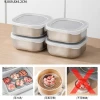 Japanese imported stainless steel food storage containers, sealed bowls with LIDS, bento boxes, refrigerator refrigerated food boxes, kitchen food storage bowls details Picture