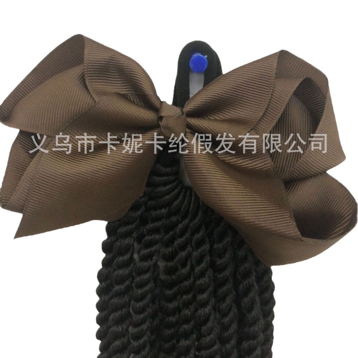 Best-selling new bow false hair band, small beads, black and brown bow wig accessory, princess hair band Item Picture