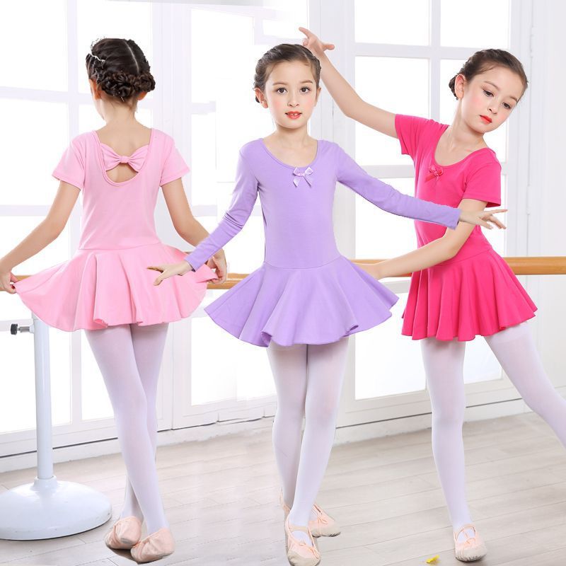 Dance costumes, girls' ballet skirts, children's dance costumes, long-sleeved dance costumes for autumn and summer, ethnic grade examination gymnastics costumes Specification image