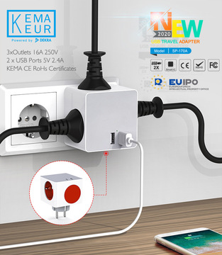 Dual usb power sockets, European and German standard wall sockets, switches, socket panels, multi-functional Specification image