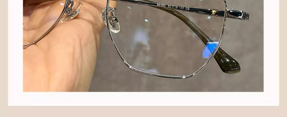 金丝眼镜框女甜美近视成品金属高级感超轻多边形平光镜架男新款详情10