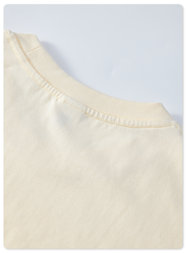 Summer 2025 American streetwear brand 260G solid color T-shirt for teenagers, loose, large-sized blank shirt, summer short-sleeved T-shirt for men pic 49