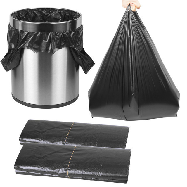 垃圾袋厂家 家用酒店宾馆一次性黑色加厚塑料袋子抽绳式自动收口详情图5