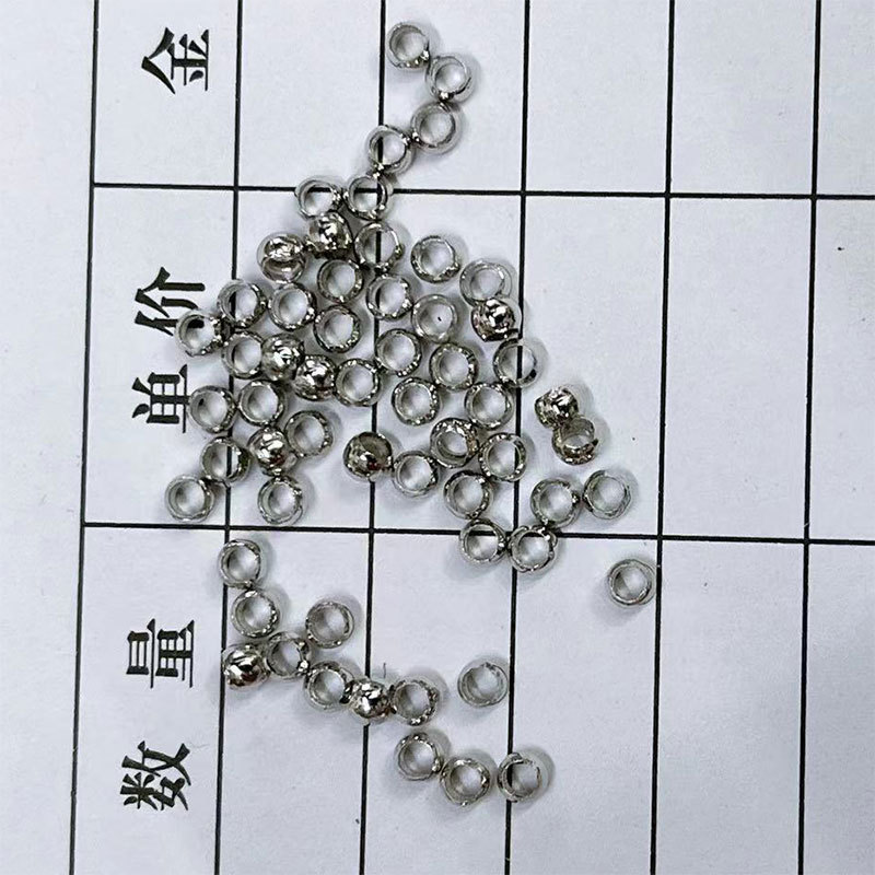 Circular positioning copper bead blanks can be gold-plated white K, pearlescent smooth surface, and hollow perforated copper bead stringing materials Item Picture