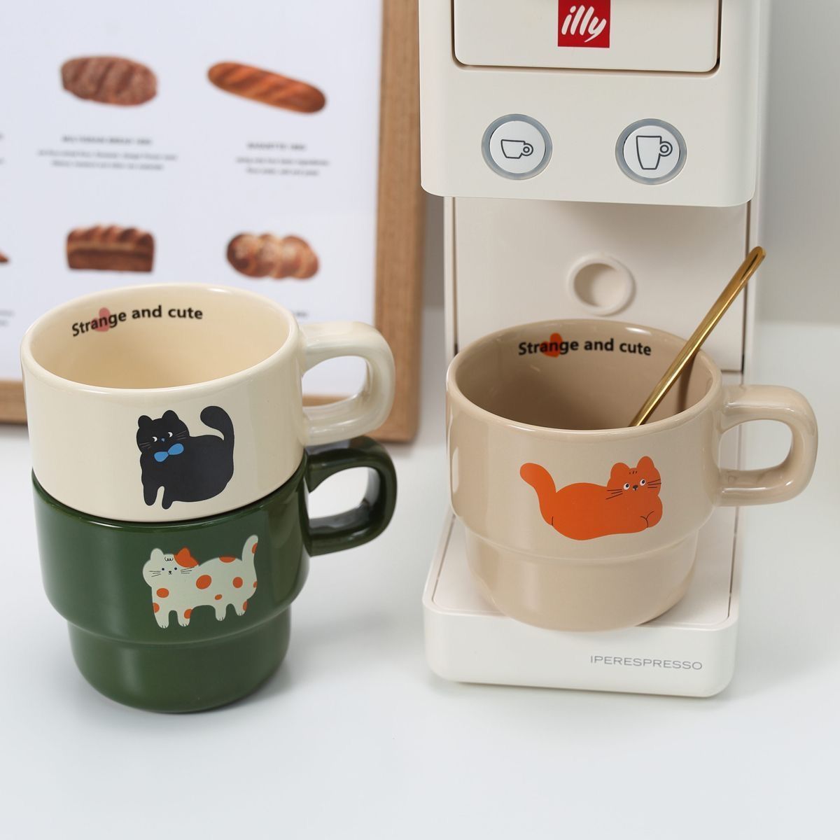 原创高颜值小狗叠叠可爱卡通陶瓷ins风咖啡杯情侣马克杯杯子早餐详情35