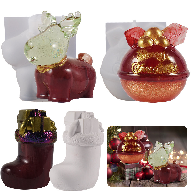diy Christmas candles, epoxy plaster, 3D milk socks, Christmas fruit ornaments, silicone molds