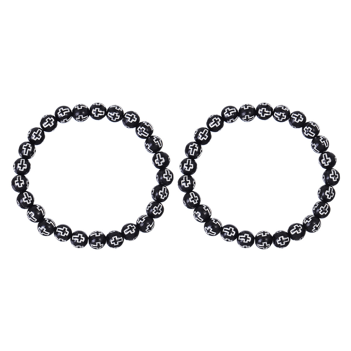 Europe And The United States New Foreign Trade Sales Of Acrylic Cross Beaded Couple Bracelet Men's And Women's Bracelet Jewelry Manufacturers Wholesale Cross-Border Item Picture
