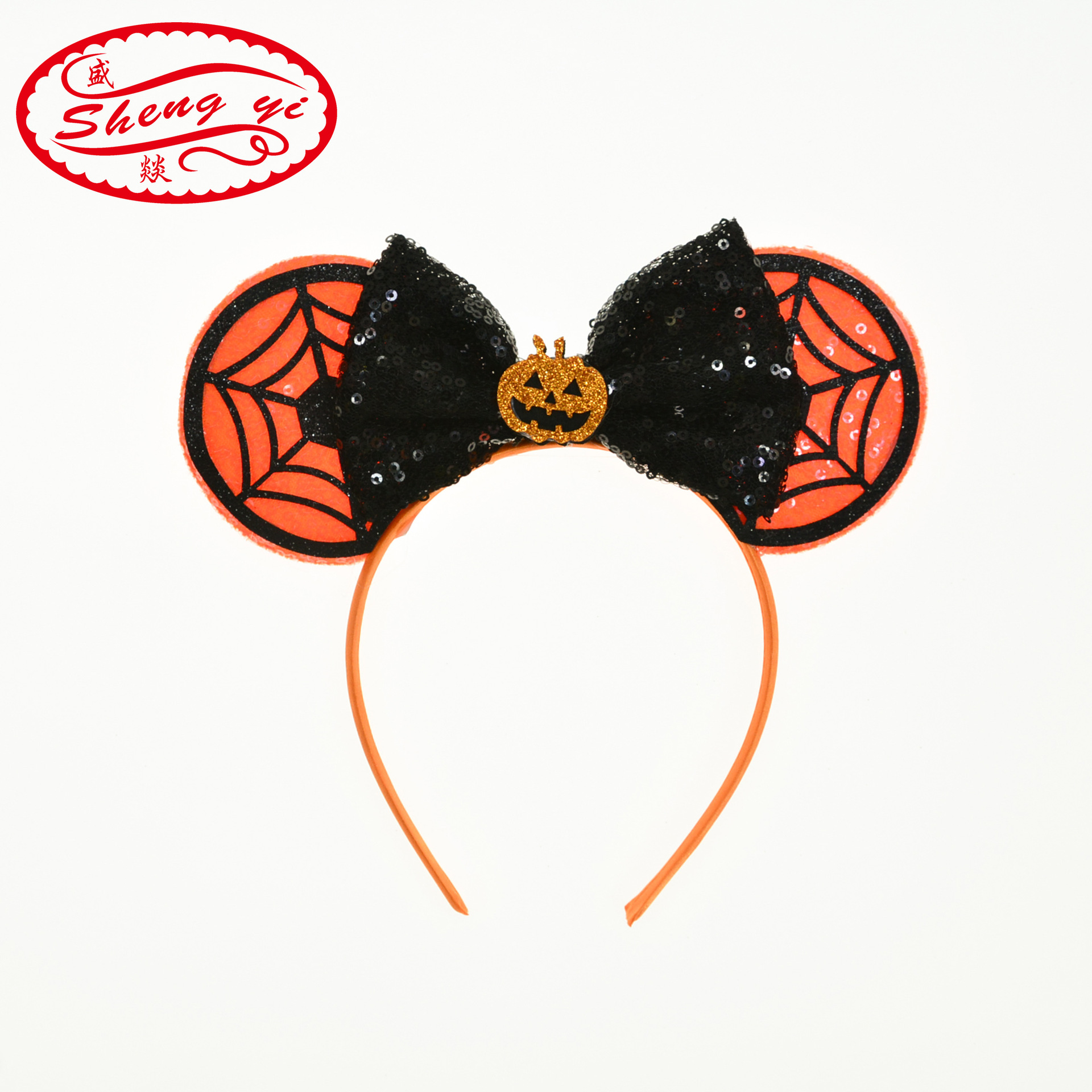 跨境新款发饰米奇发箍万圣节派对南瓜蝴蝶结头箍儿童游乐园发饰