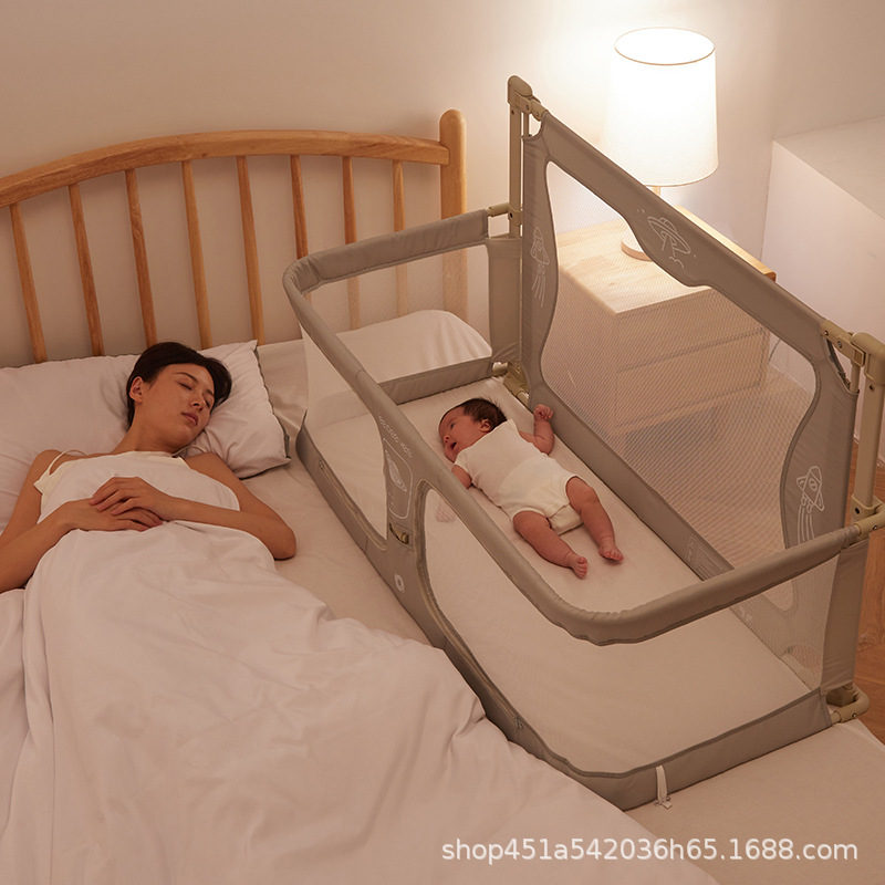 Leeoeevee婴儿床宝宝床儿新生多功能小床便携式移动床中床防护栏