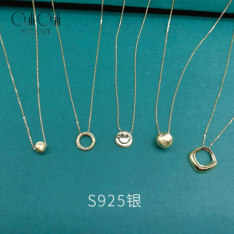 S925银项链简约新款潮时尚项链气质小圆球细款锁骨链小众潮流配饰