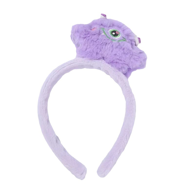 Cartoon Plush Big-Eyed Monster Headband Wholesale Mini Cute Little Monster Headband Girl Face Wash Headband Item Picture