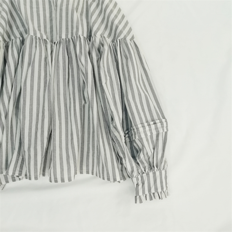 A new style of long-sleeved shirt for adult women's wear, featuring a loose Japanese and Korean style with a back strap and drawstring, and a unique and stylish design Application Scenario