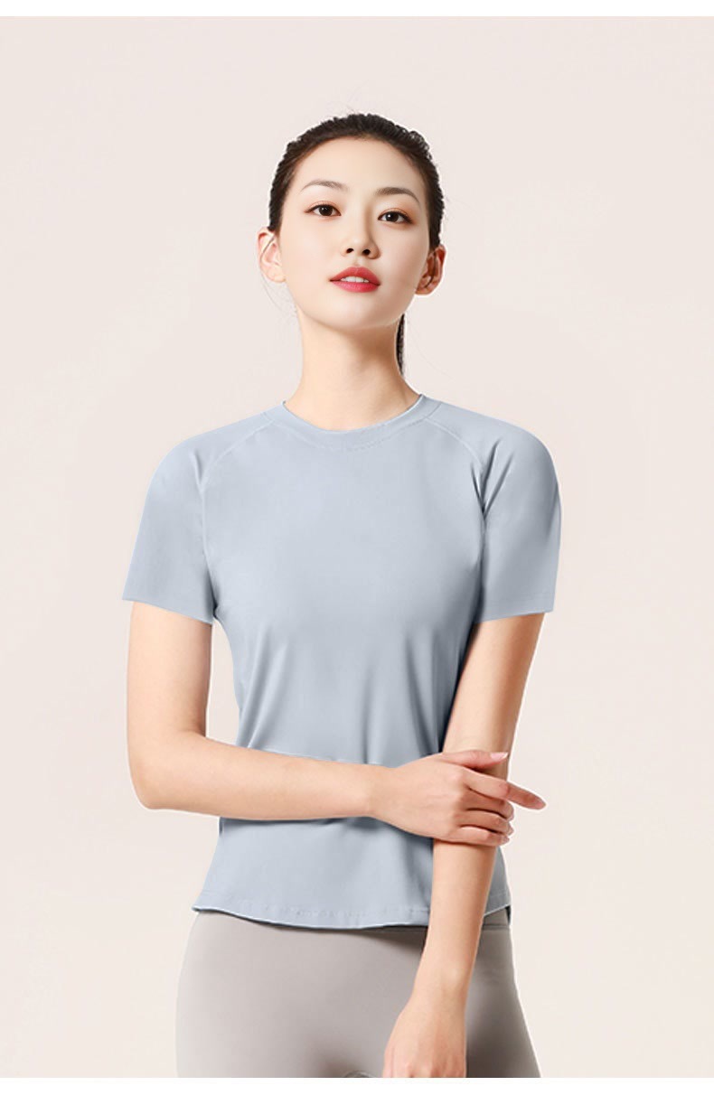 新款背网纱瑜伽短袖运动健身服显胸塑型户外跑步透气T恤女运动内衣详情12