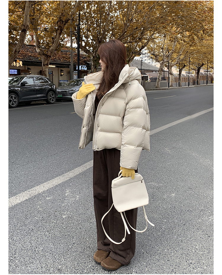 2025 New style of petite thickened cloud cream puff 90 white duck down down jacket for women, short bread jacket and winter coat pic 41