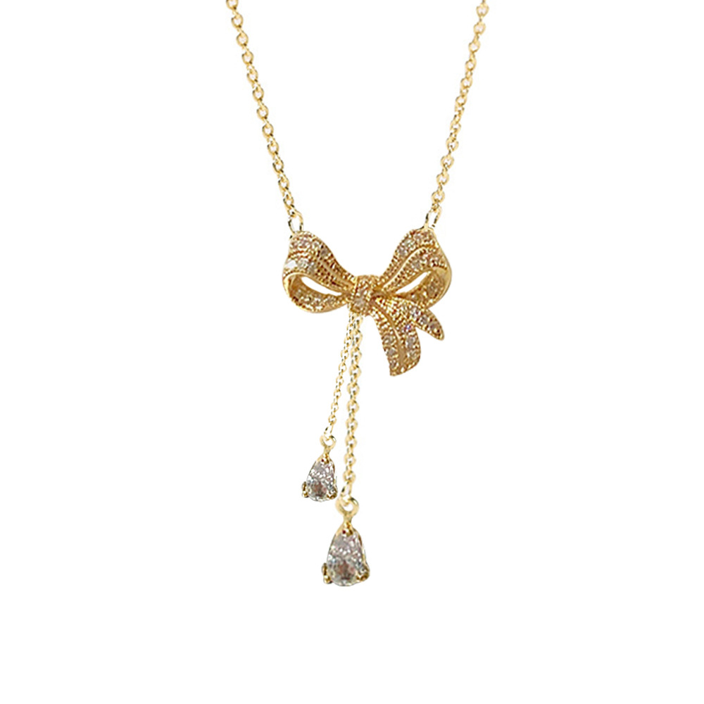 Necklace Women's Design Sense Light Luxury Niche 2022 New Bow Net Red Accessories Couple Choker Temperament Collarbone Chain Item Picture