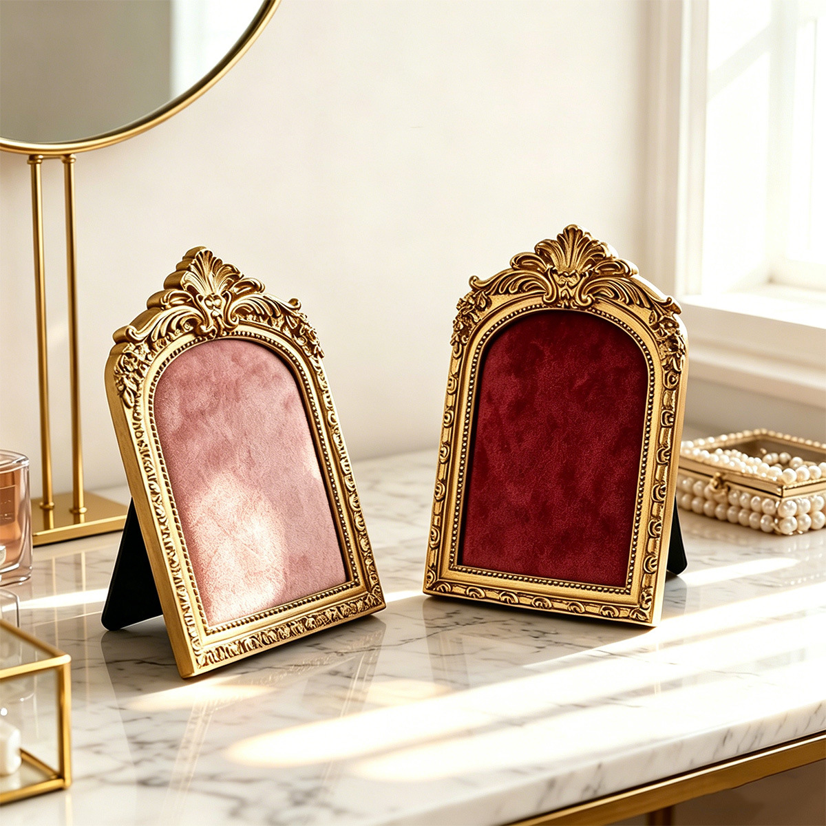 Cross-border retro European-style photo frames, jewelry display stands, ring and necklace storage plates, accessories and jewelry store display items