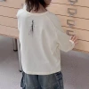 Children's and babies' spring and autumn versatile loose and fashionable solid color round-neck long-sleeved T-shirt 242402 Specification image