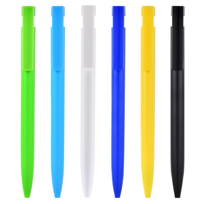 Simple Solid Color Student Pen Press Plastic Candy Color Ballpoint Pen Hotel Business Supplies Can Print Logo Advertising Promotion Item Picture