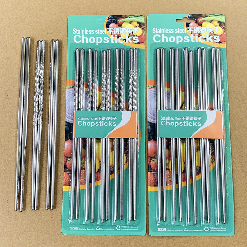 Factory wholesale stainless steel chopsticks, hollow anti-scald and anti-slip chopsticks, fast food restaurant, household and canteen supply, threaded chopsticks Application Scenario