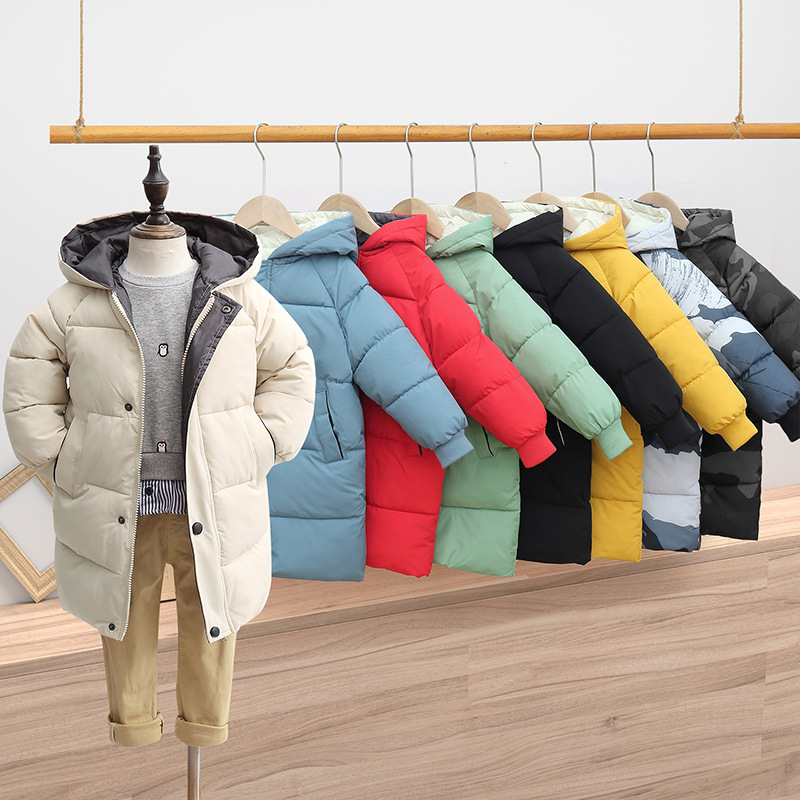 2022 New Children's Down Padded Jacket Boys Long Girls Winter Korean Version Padded Baby Thicker Clothes details Picture