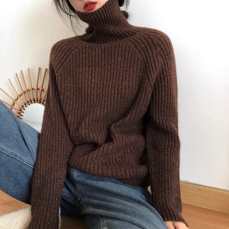 羊毛毛衣女/女装毛衫妈妈装/高领羊毛衫女/毛衣女羊毛/冬季连衣裙细节图