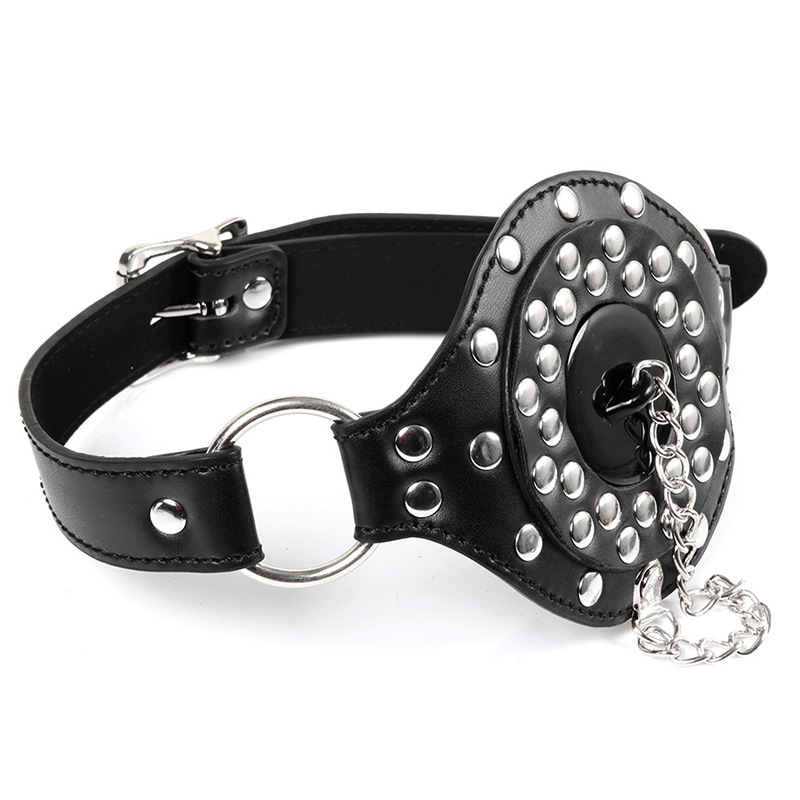Adult sex toys female slave mouth ball mouth plug alternative toy sm training torture device rivet cover mouth plug details Picture