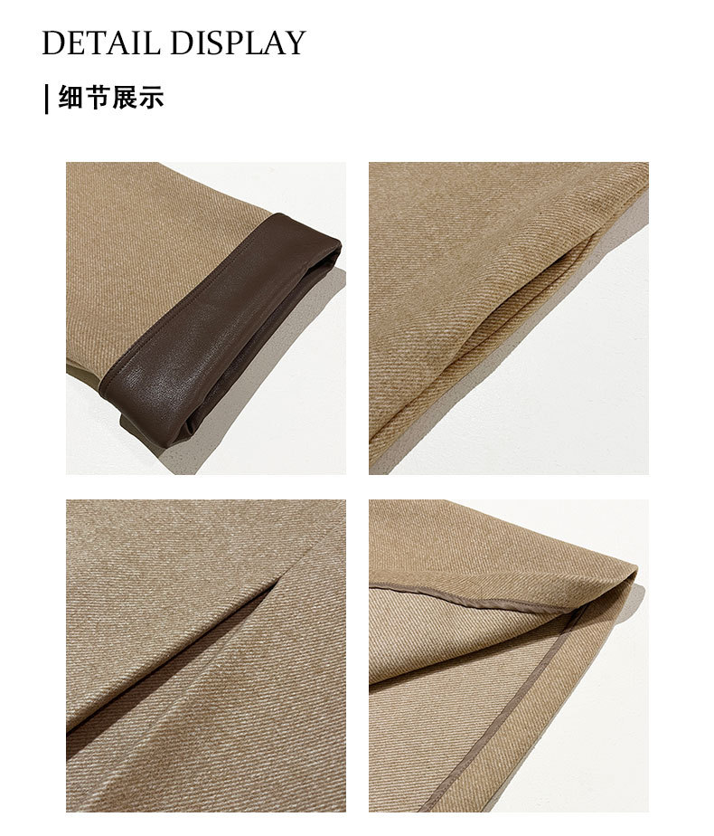 初打十三行秋冬新款法式50羊毛大衣围脖领撞色百搭外套女WTA641详情6