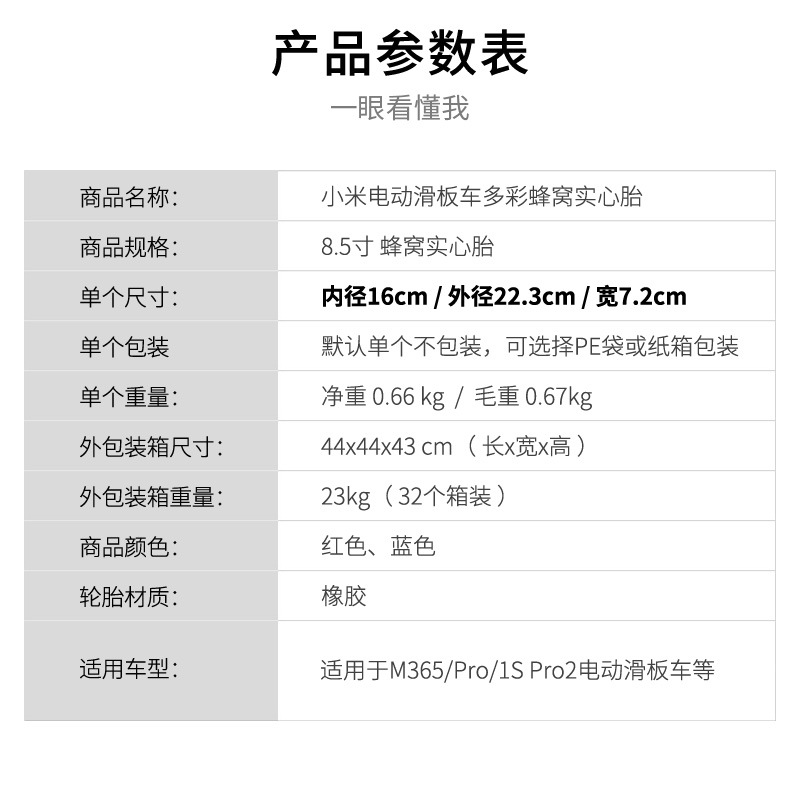 8.5X2 Inch Honeycomb Shock Absorption-Free Inflation Millet M365 Electric Skateboard Balance Car Quiet Tire Wear Resistance Application Scenario