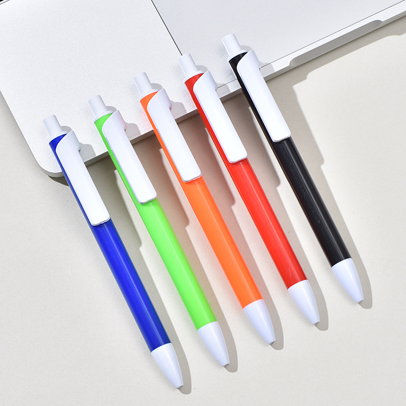 Supply Manufacturers Wholesale Press Type Ballpoint Pen Plastic Ballpoint Pen Printing Logo Gift Pen Oil Pen details Picture
