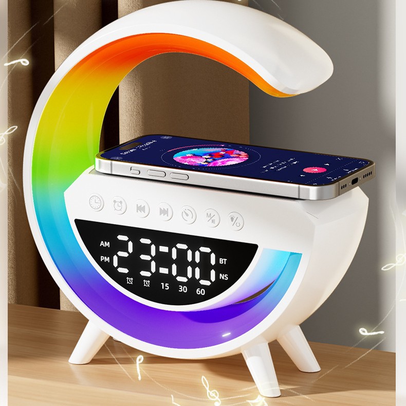 mini3401 mobile phone speaker, Bluetooth G63 wireless charging, Bluetooth speaker, three-in-one alarm clock, ambient light Specification image