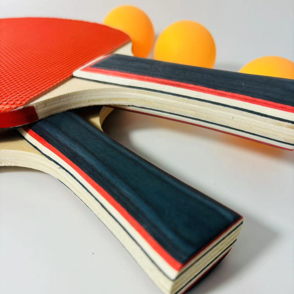 Macgregor 508 Square Pack Table Tennis Racket Beef Rubber Children's Table Tennis Racket Set With 2 Colored Handles details Picture