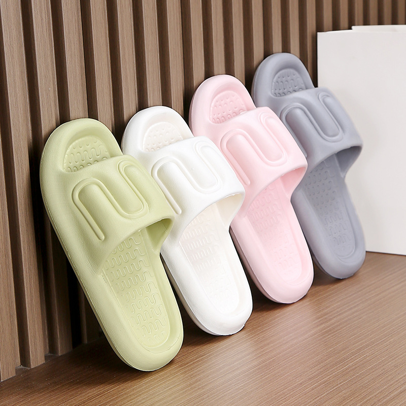 Step on shit sense slippers female summer home couples non-slip indoor bathroom EVA men bath slippers factory wholesale details Picture