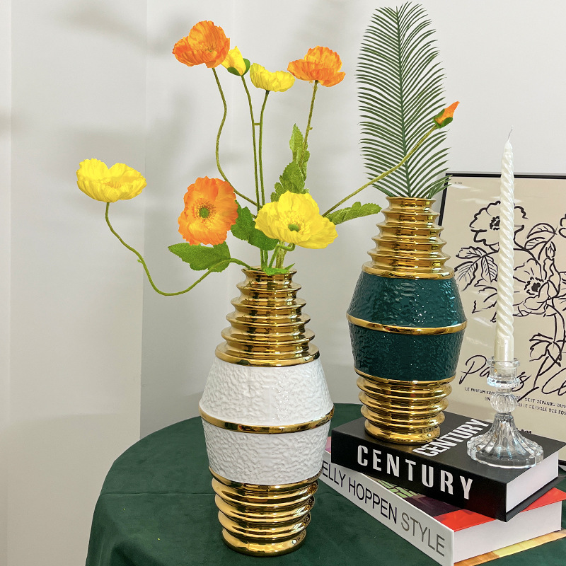 北欧风陶瓷干花仿真花花瓶花插客厅家具装饰品高级感摆件厂家批发