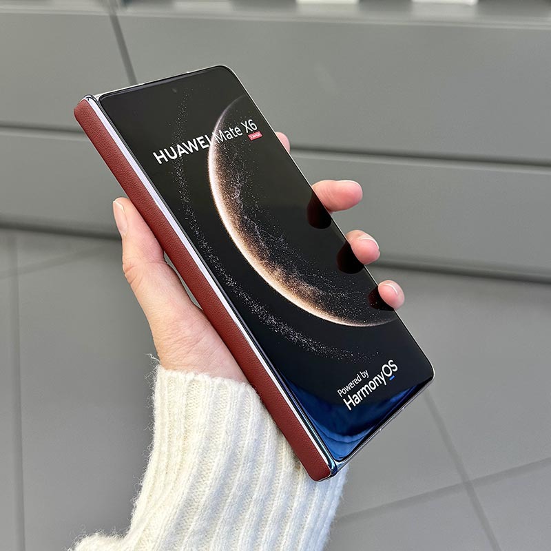 Aplicable para huawei matex6 funda de teléfono piel de vecina bisagra de succión magnética axial central pantalla plegable X6 funda protectora de caídas de borde galvanizada details Picture