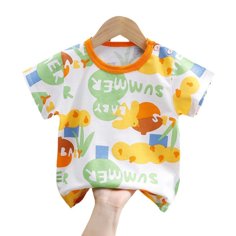 Children's Short-Sleeved T-Shirt Cotton Girls Summer Baby Baby Summer Children's Clothing New Boy's Coat A Hair Item Picture